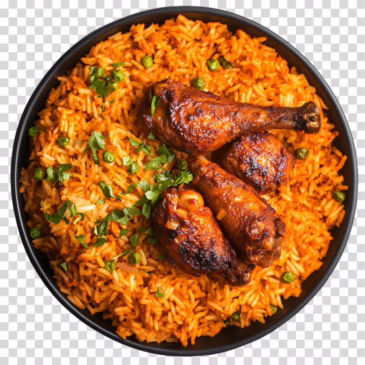 Delicious Jollof rice at Luna Café